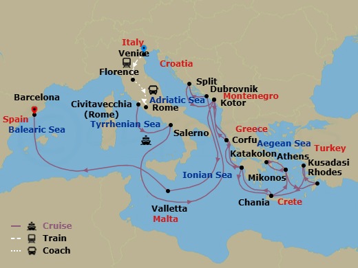 Itinerary map