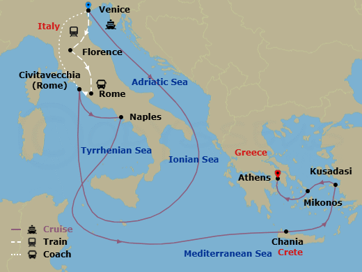 Itinerary map