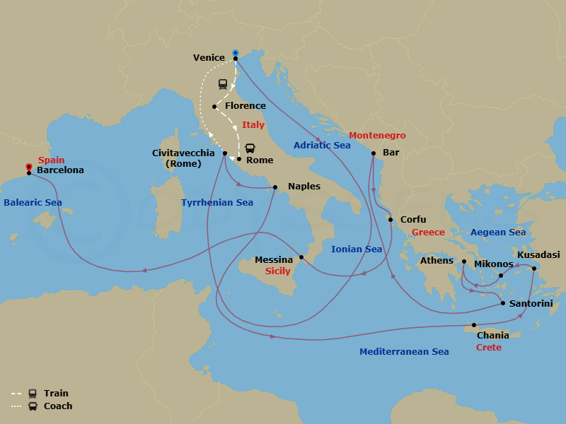 Itinerary map