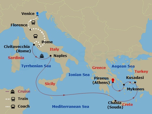 Itinerary map