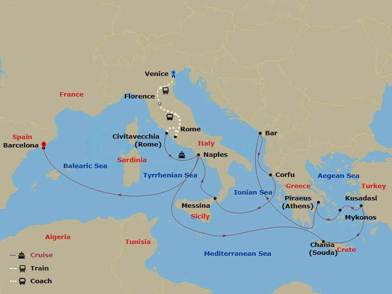 Itinerary map