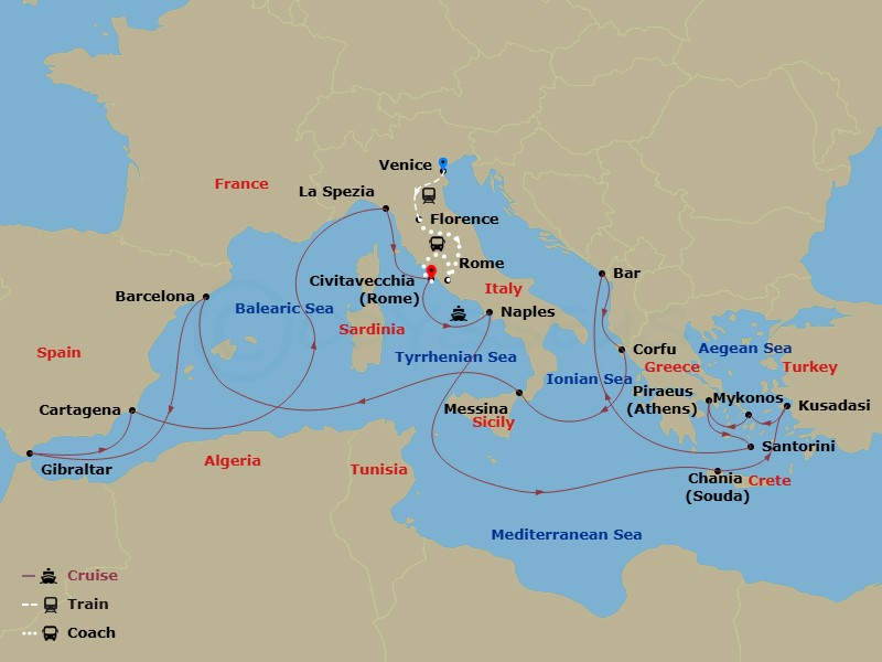 Itinerary map