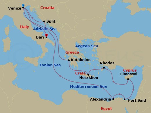 Itinerary map