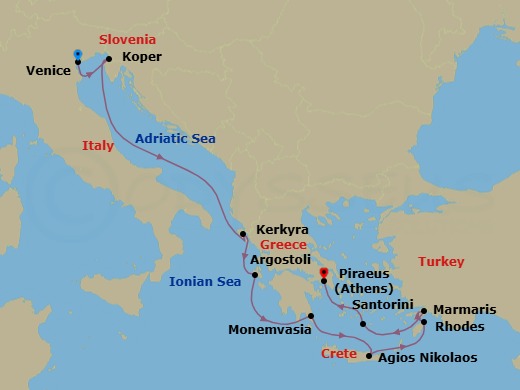 Itinerary map