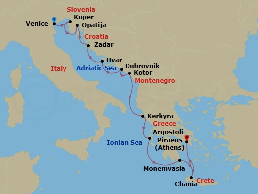 Itinerary map
