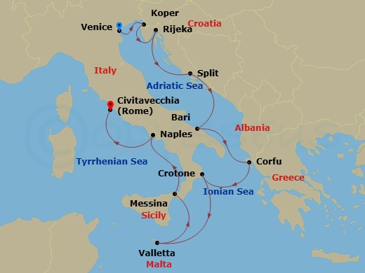 Itinerary map