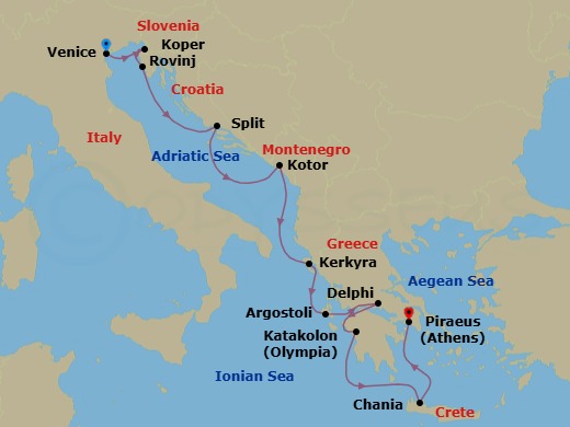 Itinerary map
