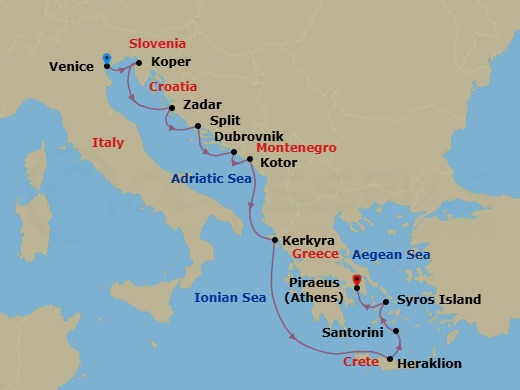 Itinerary map