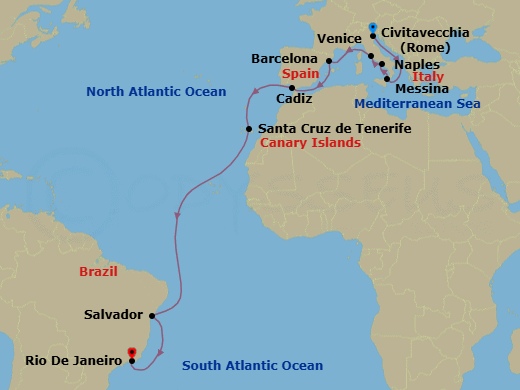 Itinerary map