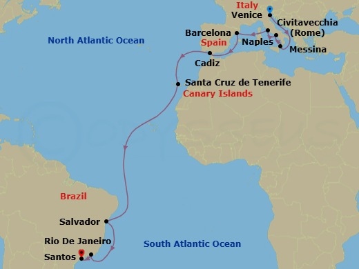 Itinerary map