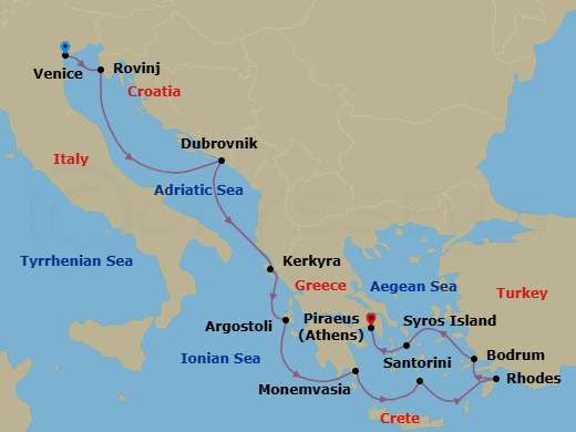 Itinerary map