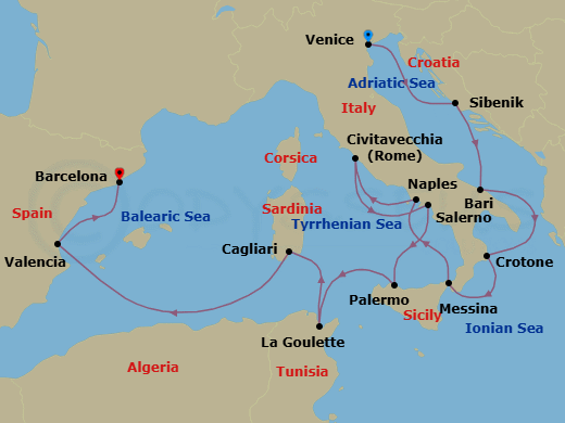 Itinerary map