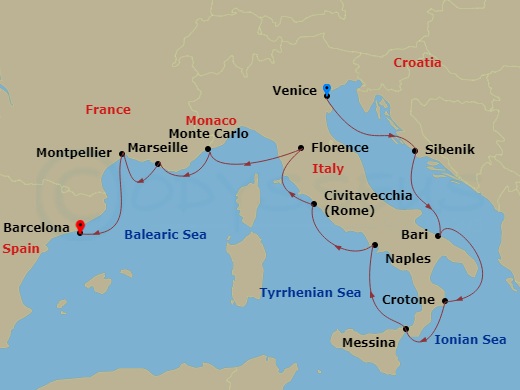 Itinerary map