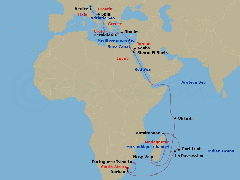 Itinerary map