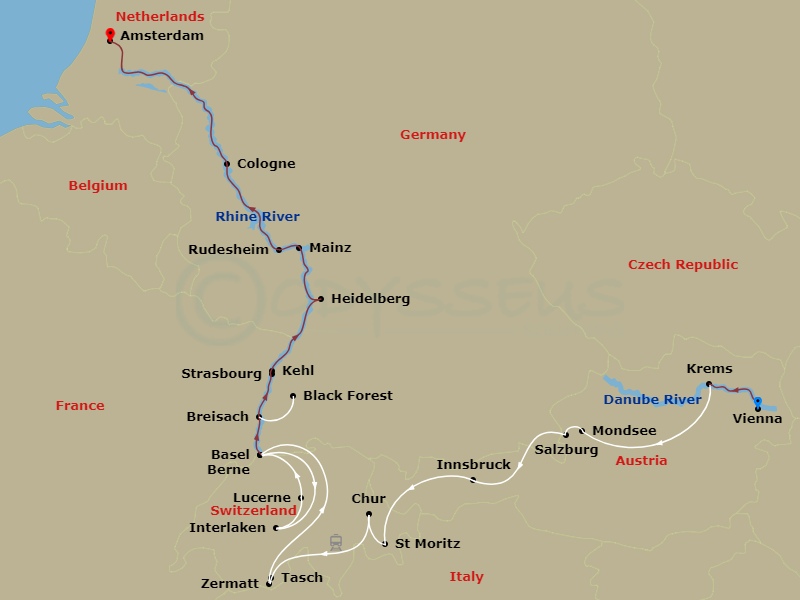 Itinerary map