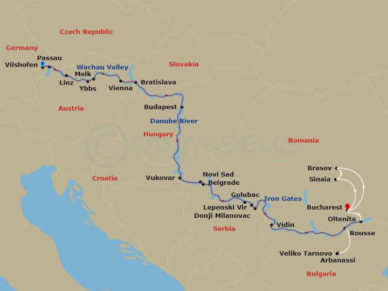 Itinerary map