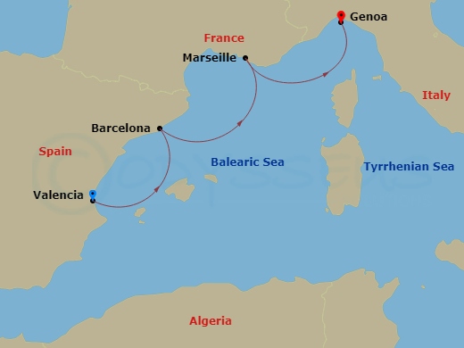 Itinerary map