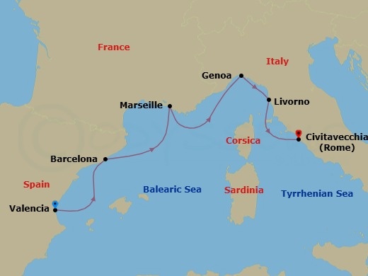 Itinerary map