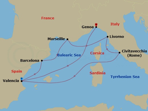 Itinerary map