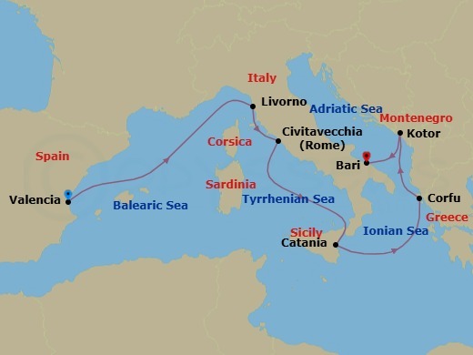 Itinerary map