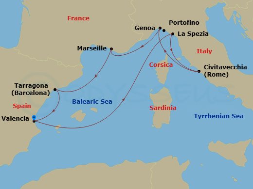 Itinerary map