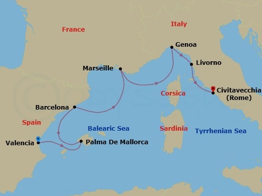 Itinerary map
