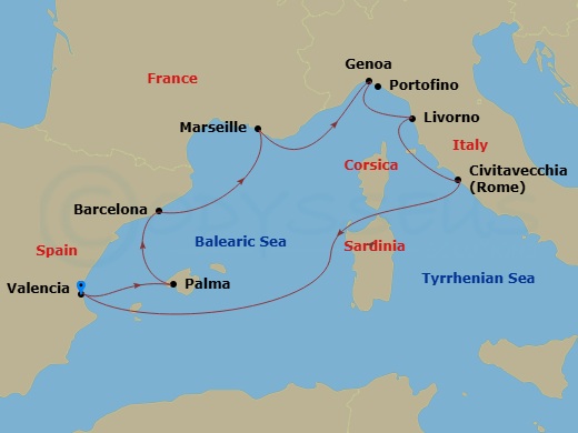 Itinerary map