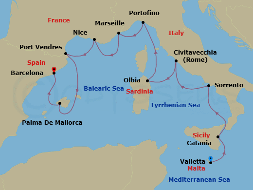 Itinerary map