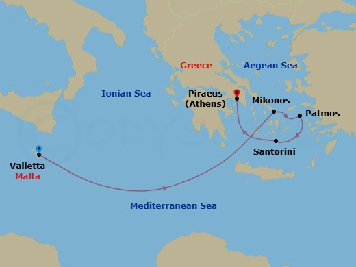 Itinerary map