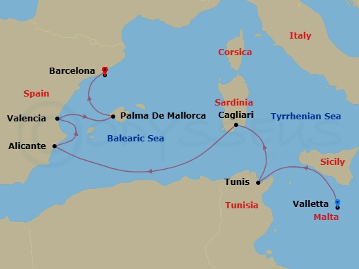 Itinerary map