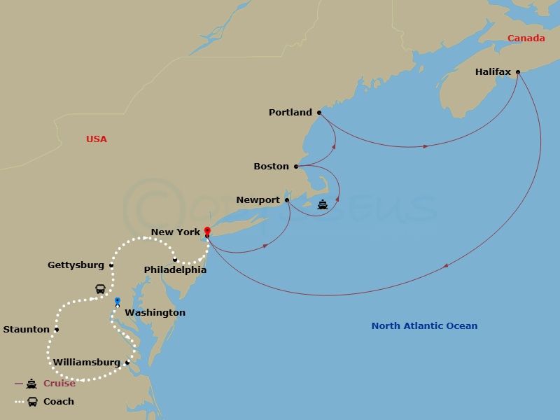 Itinerary map