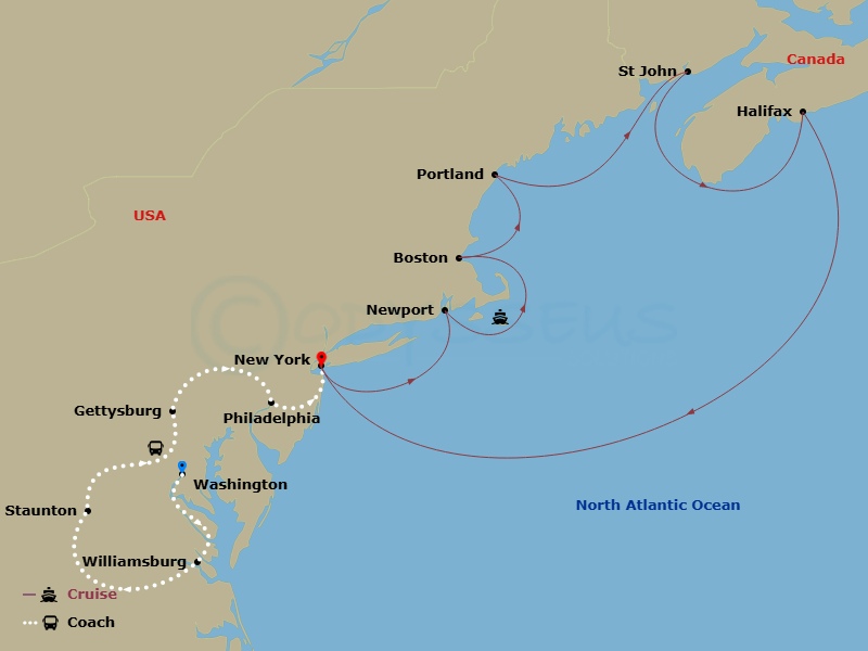 Itinerary map