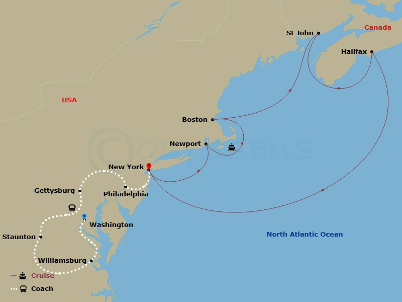 Itinerary map