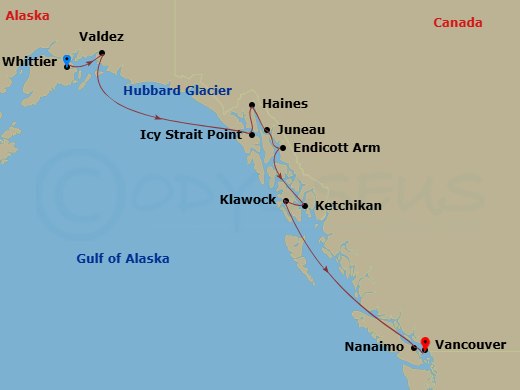 Itinerary map