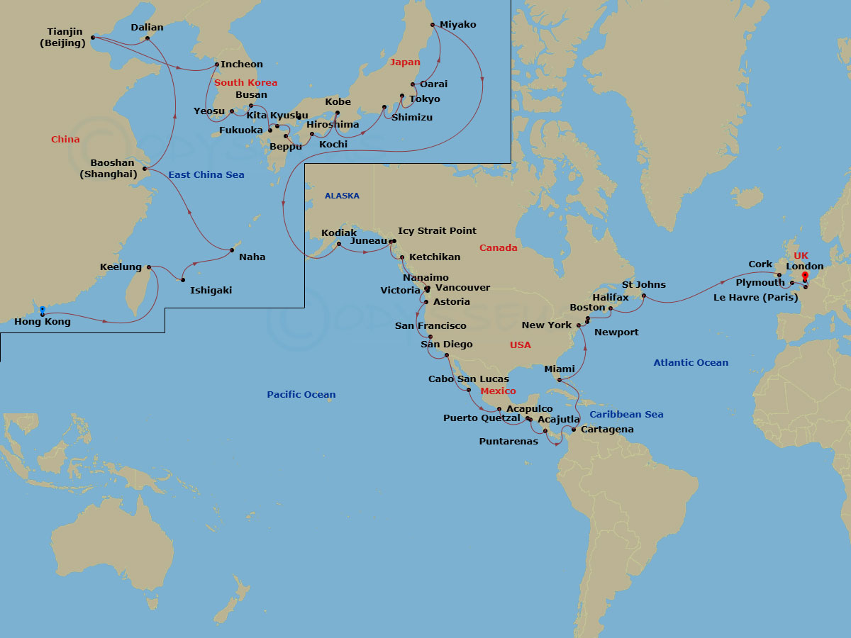 Itinerary map