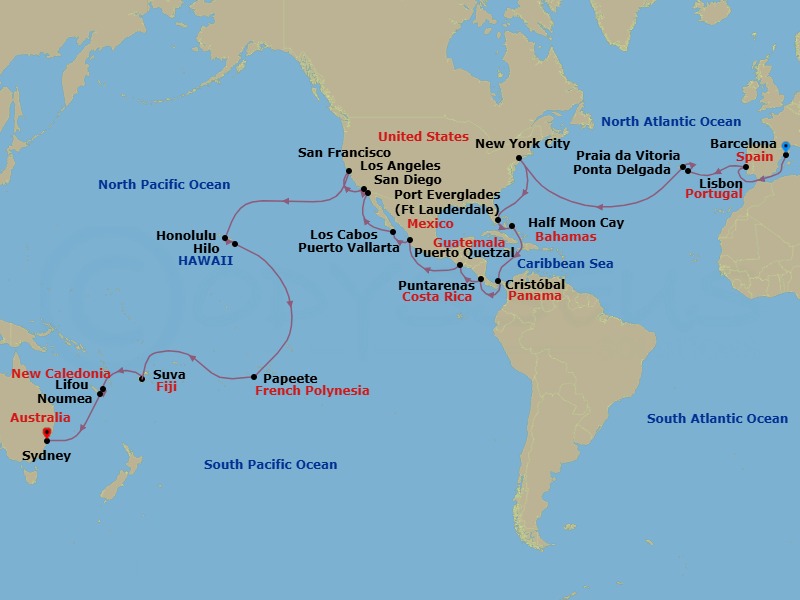 Itinerary map