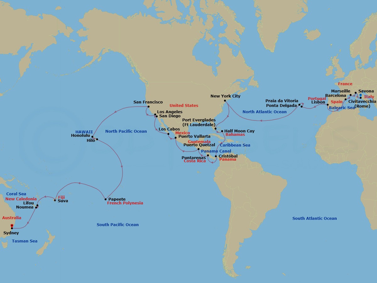 Itinerary map