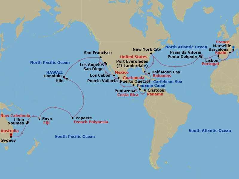 Itinerary map