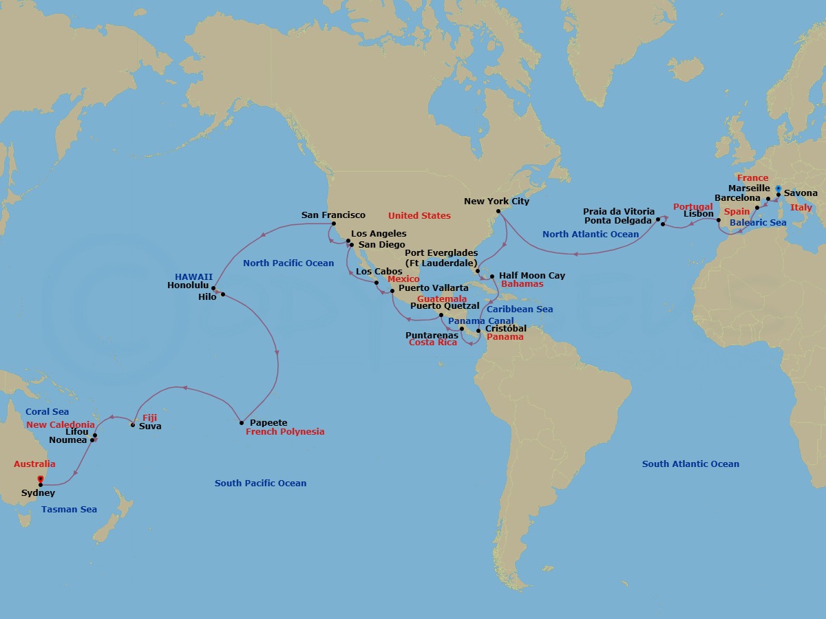 Itinerary map