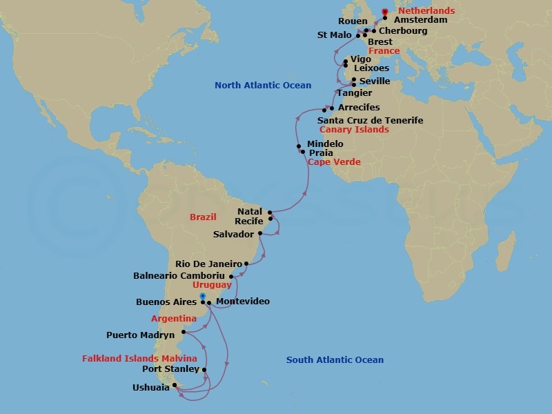 Itinerary map