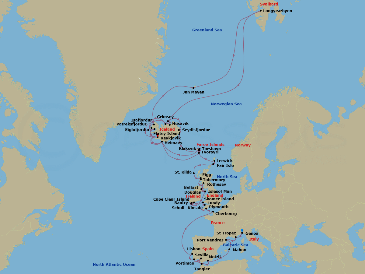 Itinerary map