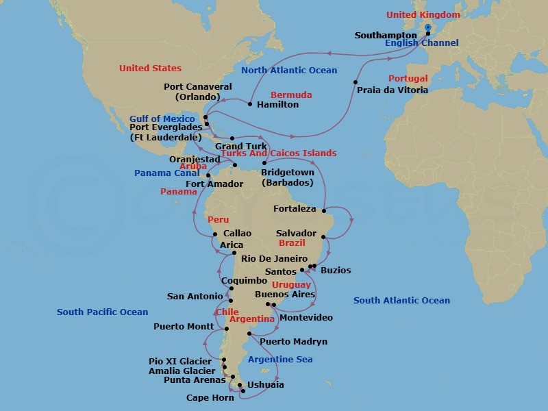 Itinerary map