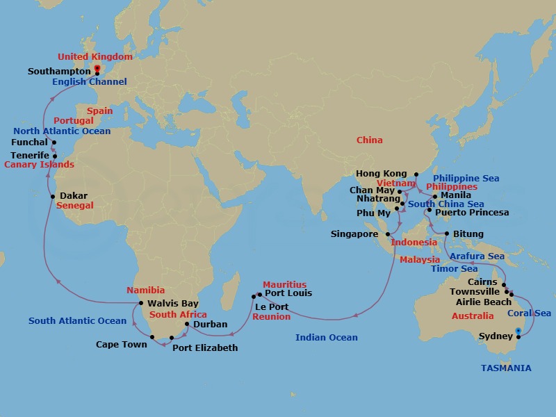 Itinerary map