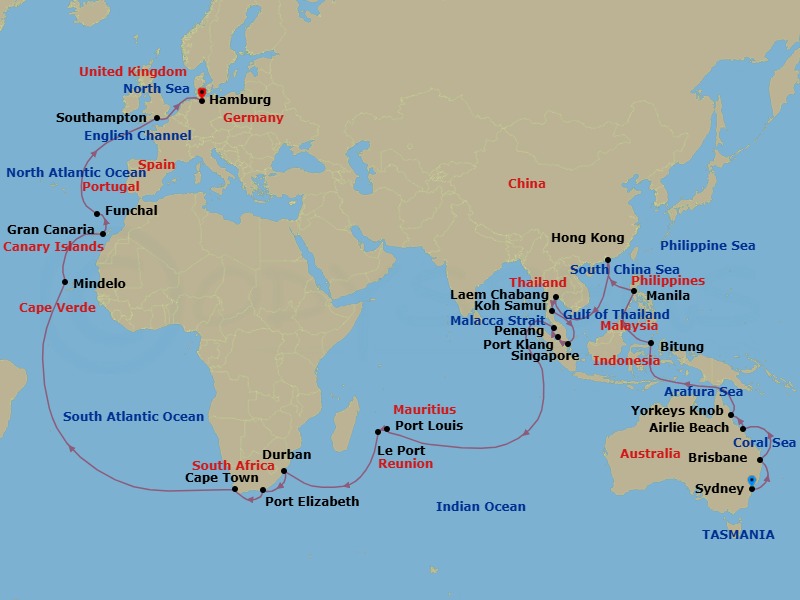 Itinerary map