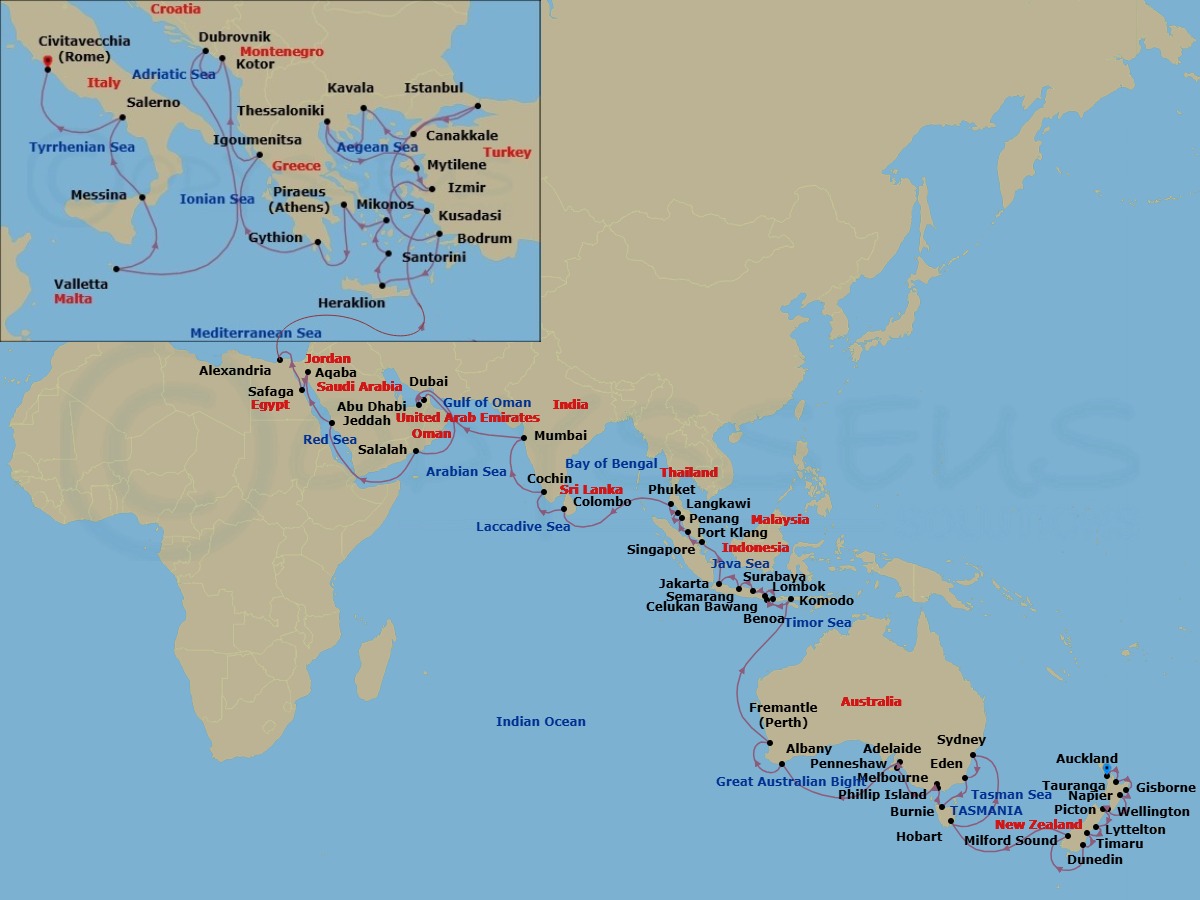 Itinerary map