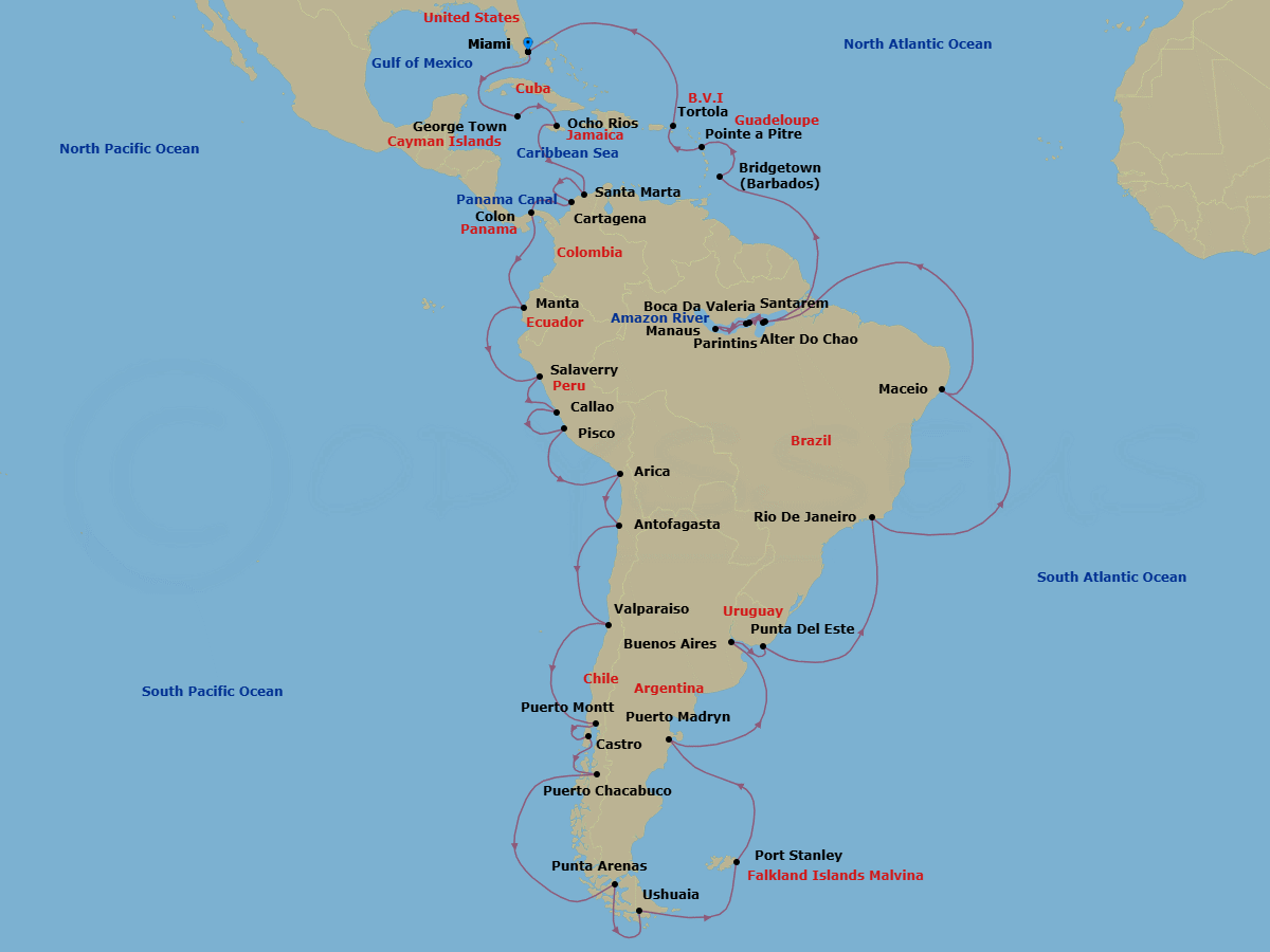 Itinerary map