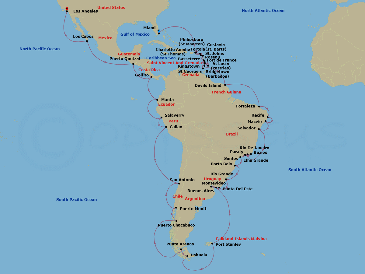 Itinerary map