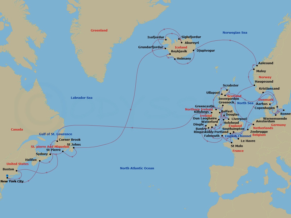 Itinerary map