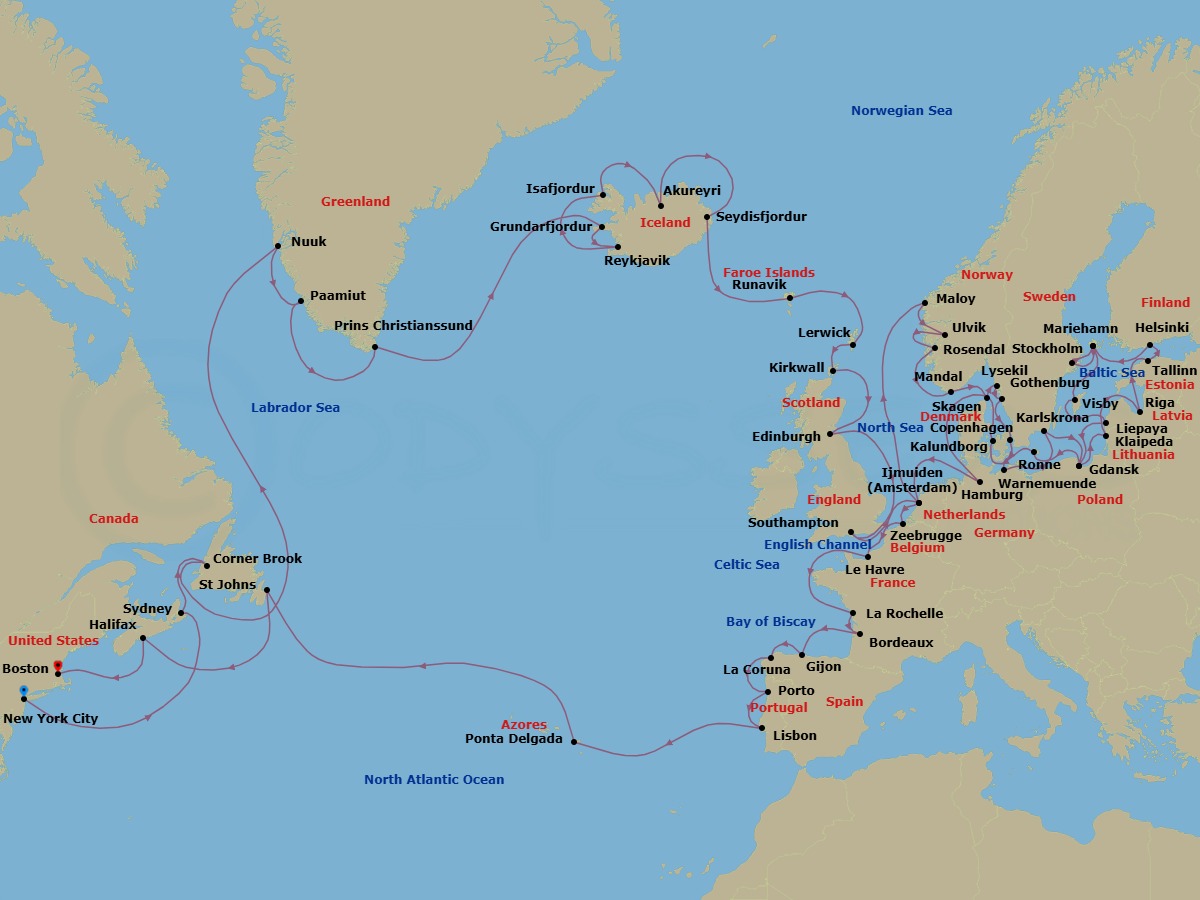 Itinerary map