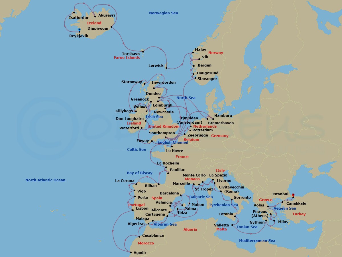 Itinerary map